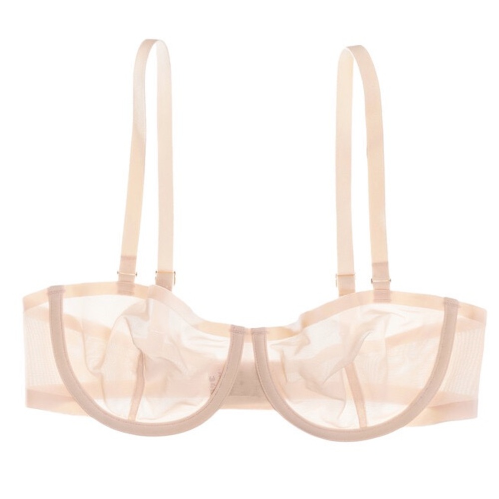 CUUP Mesh Balconette Bra Blush 34B NWOT